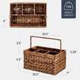 thumbnail image 3 of Best Choice Products Handwoven Silverware Organizer w/ Handle, 4 Compartment Flatware Organizer- Chestnut, 3 of 9