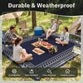 thumbnail image 3 of SIXHOME Outdoor Rug 8'x10' Waterproof Reversible Patio Rug Boho Geometric Indoor Outdoor Rugs Lightweight Plastic Straw Ourdoor Carpet for RV Camping Deck Balcony Modern Porch Decor Black and Gray, 3 of 7