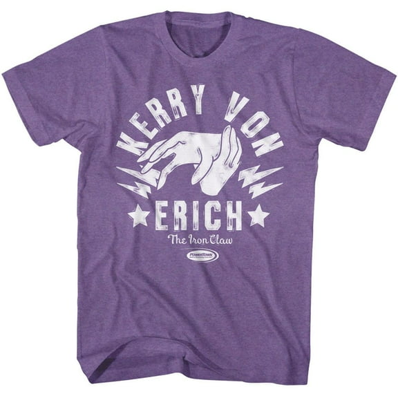 Powertown Wrestling Von Erich Iron Claw Purple Heather Adult T-Shirt