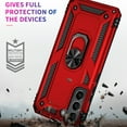 thumbnail image 7 of SaniMore Tri-layer Case for Samsung Galaxy S23 FE 2023, 360° Rotating Holder/Kickstand Rugged PC Back + TPU Bumper Magnetic Car Mount Anti-fingerprint Anti-fall Heavy Duty Protective Shell, Red, 7 of 7