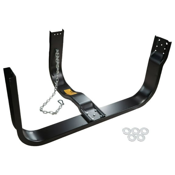 Nash Style Trailers Spare Tire Carrier for 48" Diameter and 18" Width Tires with Safety Chain & Mounting Kit - Bolt-on Black Powder Coated Semi Truck Spare Tire Rack