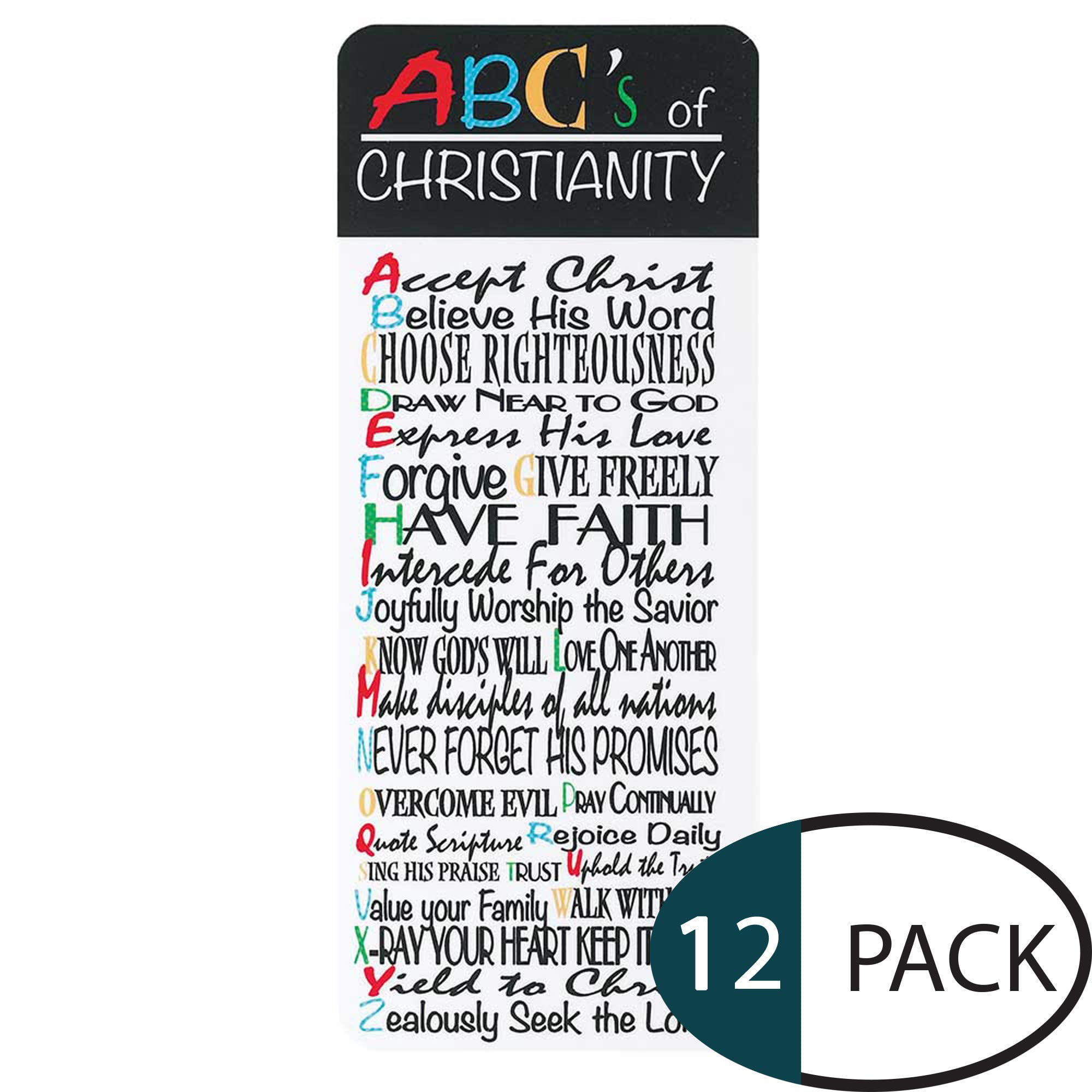 Abc's of Christianity Primaries Bright White Cardstock Bookmarks, Pack of 12