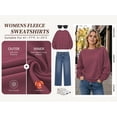 thumbnail image 2 of TEMOFON Sweatshirt for Women Fleece Lined Womens Sweatshirt Crewneck Long Sleeve Pullover Contrast Stitch Drop Shoulder Casual Top M, 2 of 9