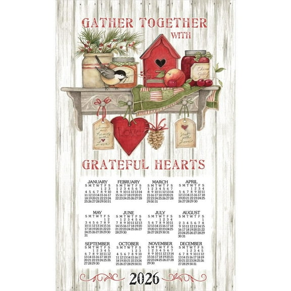 Kay Dee Designs, Kitchen Sentiments 2026 Calendar Towel, 17.5'' X 27.5'', 12-Month Calendar with Stapled Binding