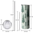 thumbnail image 5 of 20oz Light Green Christmas Tree Pattern Skinny Tumblers Stainless Steel Tumbler with Lid and Straw,Vacuum Insulated Double Wall Travel Tumbler Cups with Cleaning Brush for Coffee,Tea, 5 of 6