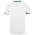 thumbnail image 3 of SOLS - Polo Pique de manga corta Modelo Pasadena Tipped (Blanco/ Azul Aqua), 3 of 3