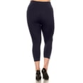 thumbnail image 5 of COUVER Women Seamless Stretch Capri Leggings, Navy Blue, Plus Size, 5 of 8