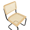 thumbnail image 4 of Breuer Chair Company Marcel Breuer B32 Cesca Cane Cantilever Side Chair w/ Black Steel Frame Natural Wood & Natural Cane (Made in Italy) by Furnish Theory, 4 of 15