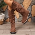 thumbnail image 5 of Knee High Boots for Women Wide Calf Chunky Block Heel Long Boot Round Toe Side Zipper Riding Fashion Motorcycle Boot Comfortable Low Heel Casual Vintage Fall Tall Platform Boots Shoes, 5 of 6