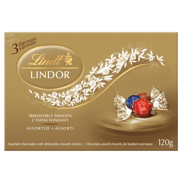 Truffes LINDOR assorties au chocolat noir et au lait de Lindt – Boîte (120  g) 120 g 