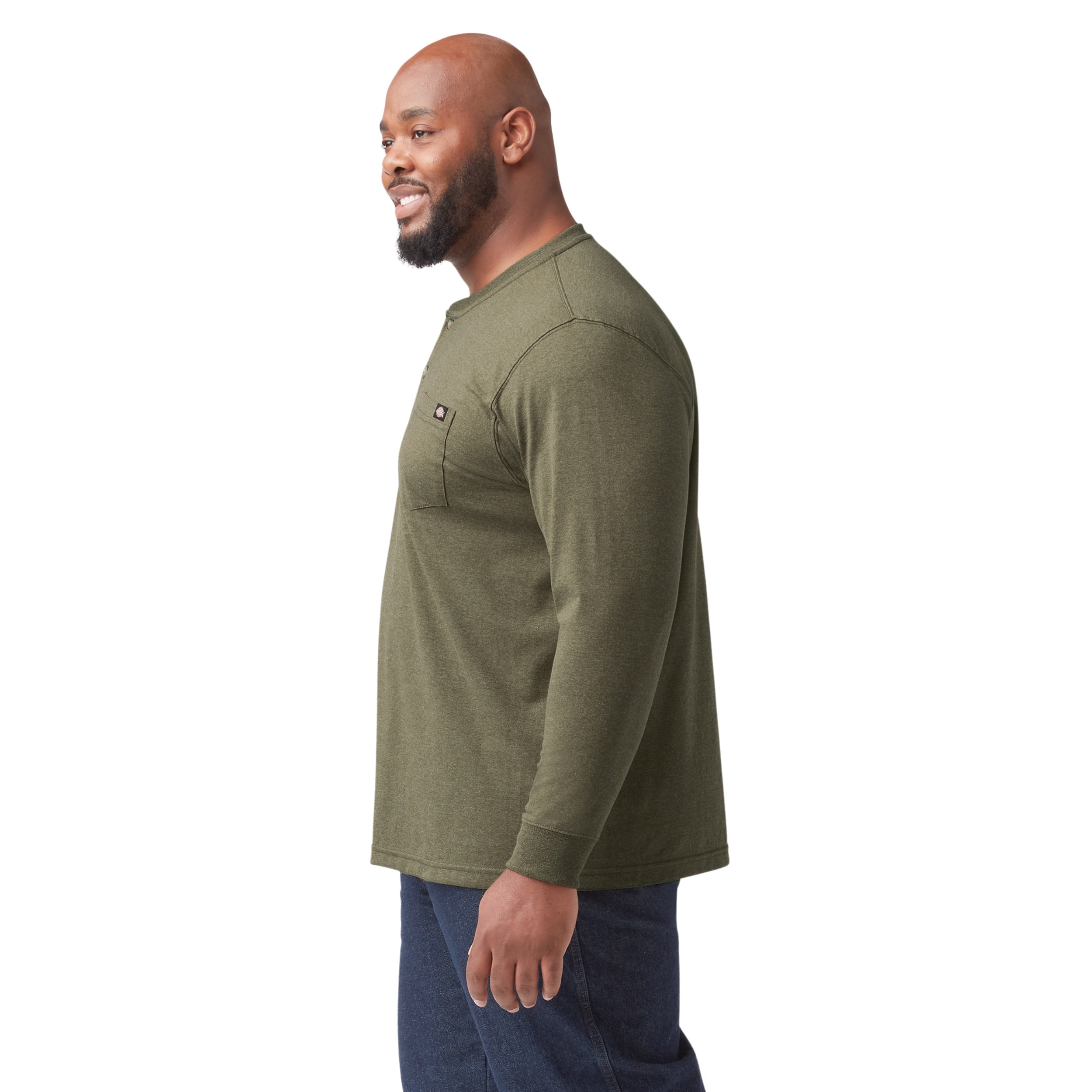 Dickies Men's and Big Men's Long Sleeve Heavyweight Henley T-Shirt