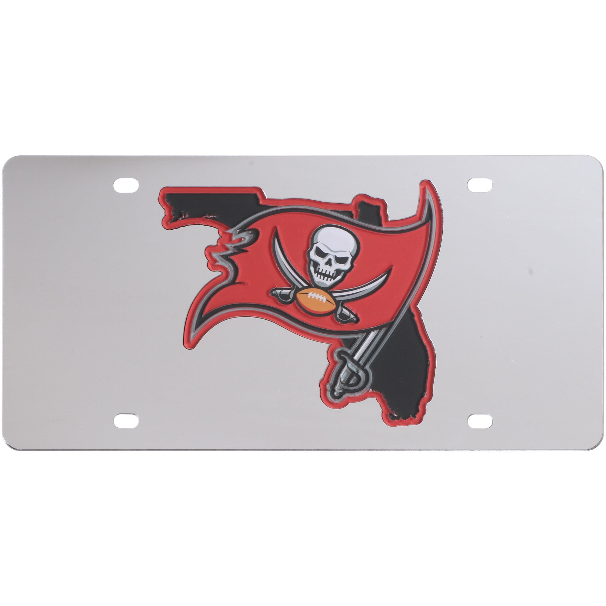 Tampa Bay Buccaneers Acrylic State Shape Silver Mirror License Plate - Walmart.com - Walmart.com
