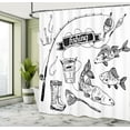 thumbnail image 5 of Ambesonne Fish Shower Curtain, Hand Drawn Animals, 69"Wx84"L, Black White, 5 of 5
