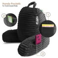 thumbnail image 7 of Nestl Reading Pillow Bonus Portable Lap Desk Stand for Laptop 19x11”, Cut Plush Striped Back Support Pillow, Shredded Memory Foam Bed Rest Pillow with Arms for Kids & Teens - Small, Gray, 7 of 7