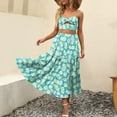 thumbnail image 6 of BJUTIR Ballet Skirt Women Women Skirts Long Boho Line Swing Elastic Long Waist Women Pleated Skirt Dress Summer Tiered Pocket Beach Flowy A Printing Skirt Light Skirts for Women Knee Length, 6 of 8