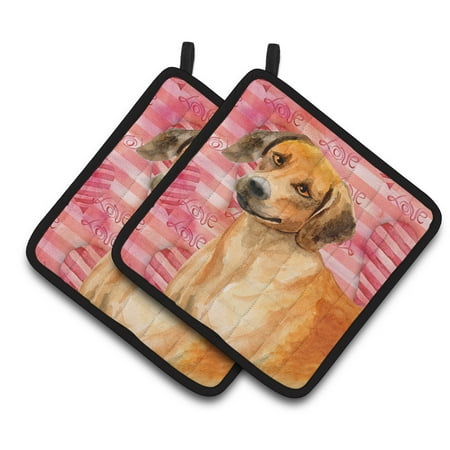 

Caroline s Treasures Rhodesian Ridgeback Love Pair of Pot Holders