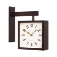 thumbnail image 2 of Reloj de Pared de Esquina, Reloj de Arte Decorativo, Fácil de Leer, Adorno, Reloj Creativo Y Moderno de Doble Cara para Dormitorio Y Comedor. marrón oscuro, 2 of 7