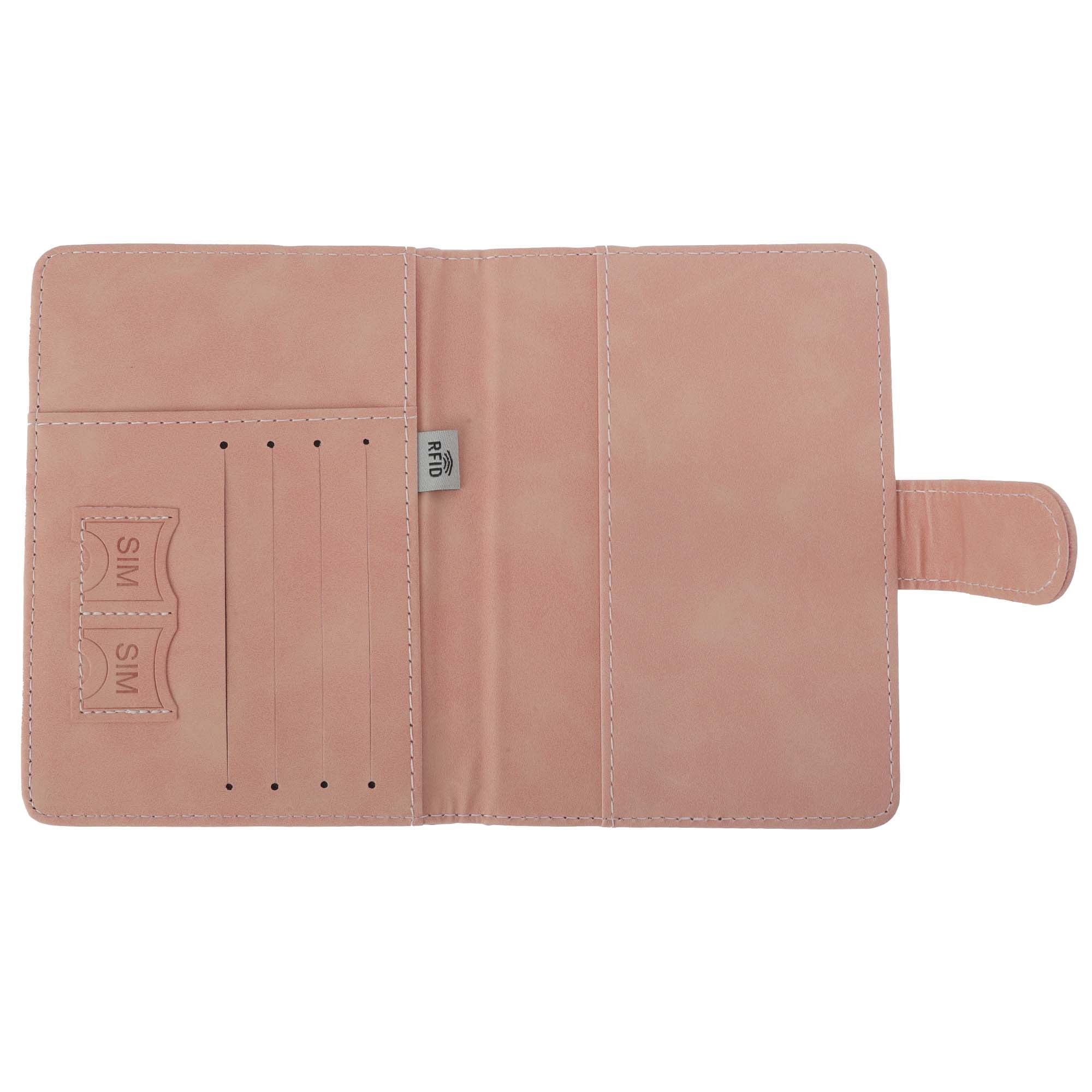 Unique Bargains Magnetic Clasp Design Passport Holder 1 Pc Pink
