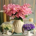 thumbnail image 2 of Lovely Artificial Mini Lily Flower Bouquet Home Wedding Decor 24 Flowers on 1 Piece, 2 of 7