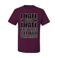 thumbnail image 2 of Wild Bobby I Hate You I Hate This Place See You Tomorrow Gym/Workout Men Graphic Tee, Maroon, Large, 2 of 5
