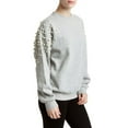 thumbnail image 2 of Romeo & Juliet HEATHER GREY Women's Pearl Accent Knit Sweatshirt M, 2 of 4