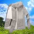 thumbnail image 6 of Mdesiwst Men Summer Sunscreen Coat Hooded Thin Anti-UV Zipper Closure Solid Color Sunshade Long Sleeves Plus Size Fishing Men Summer Jacket Cycling Garment, 6 of 7