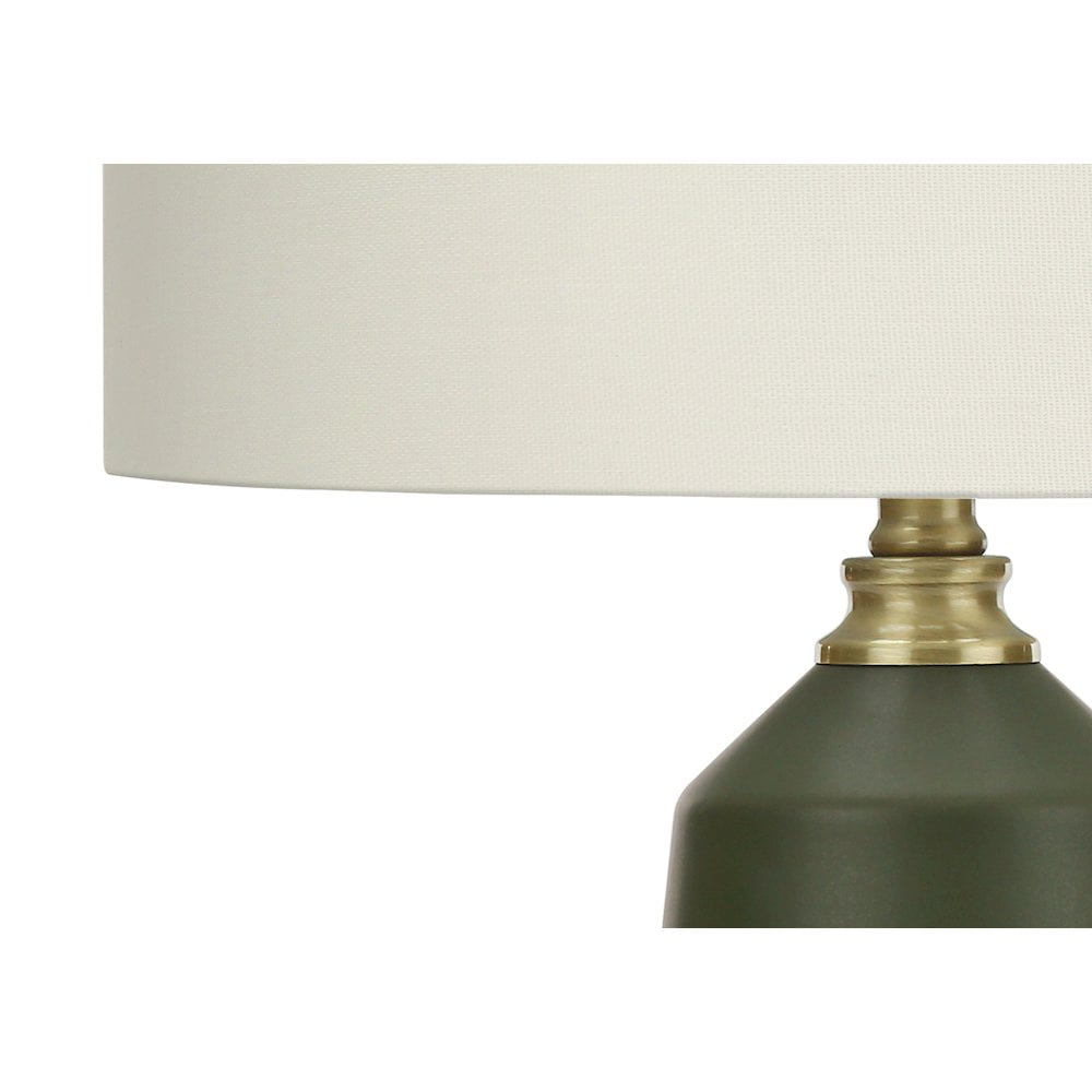 Lighting - 26"h Table Lamp - Green Ceramic - Ivory Shade - Contemporary
