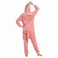 thumbnail image 3 of Fjofpr Pajamas Jumpsuits for Women Plus Size Fleece Fluffy Sleepwear Zip up Hooded Plush Rompers Cute Shark One Piece Fashion Pajamas Hooded Long-sleeved Pajamas Home Clothing Pajamas Pink S, 3 of 4