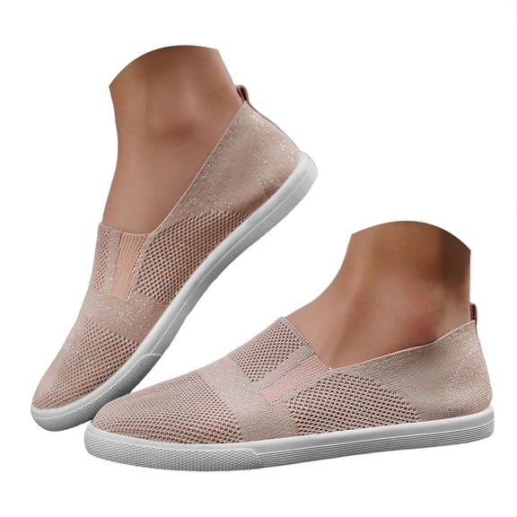 YLYL Women's Sneakers Breathable Knit Soft Sole Slip on Comfortable Lightweight Casual Walking Shoes