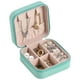 thumbnail image 3 of Mini estuche de viaje para joyas, caja de almacenamiento de exhibición de cuero PU para s, niñas y mujeres EstiloE-Azul Hugo Estuche de viaje para joyería, 3 of 10