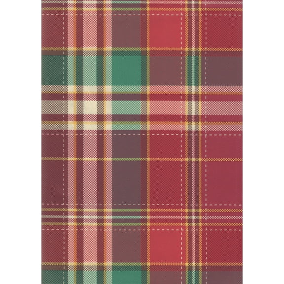 Harvest Plaid Autumn PEVA Vinyl Tablecloth Flannel Backed for Fall Home Decor (52 x 70 Rectangle)