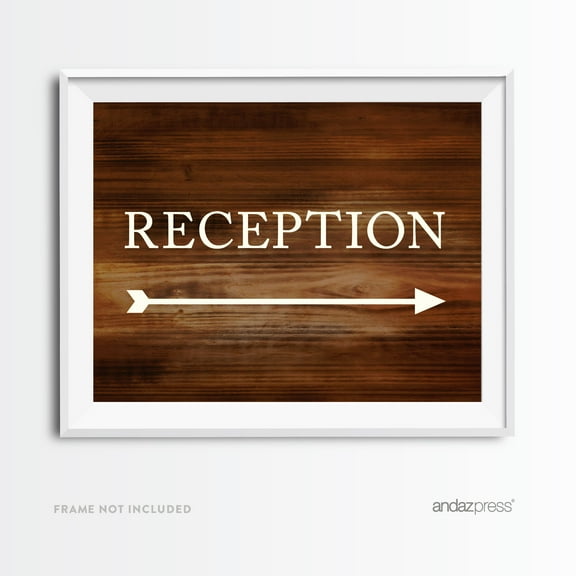 Reception Rustic Wood Wedding Party Directional Signs,  Double-Sided