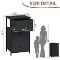 thumbnail image 4 of Eunos Black Nightstand with Removable Fabric Storage, 3 Drawer Small Dresser for Bedroom Hallway, 4 of 8