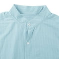 thumbnail image 5 of Men's Long Sleeve Dress Shirts Cotton Linen Business Casual Button Down Shirts Light Blue M, 5 of 6