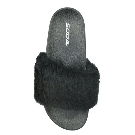 soda black flip flops