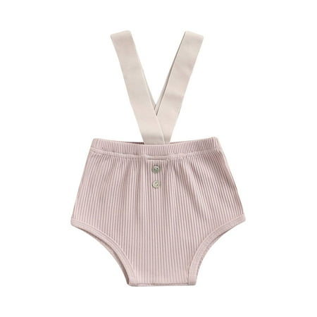 

Mialoley Baby Overalls Shorts Toddles Solid Color Elastic Suspender Shorts