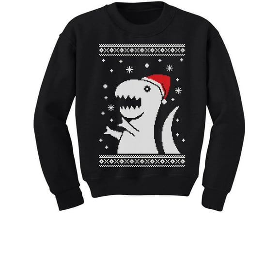 Tstars Boys Unisex Ugly Christmas Sweater Big Trex Santa Kids Christmas Gift Funny Humor Holiday Shirts Xmas Party Christmas Gifts for Boy Kids Sweatshirt Ugly Xmas Sweater