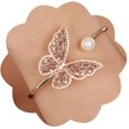 thumbnail image 6 of Crystal Butterfly Pearl Bracelet Butterfly Bangle for Women, 6 of 10