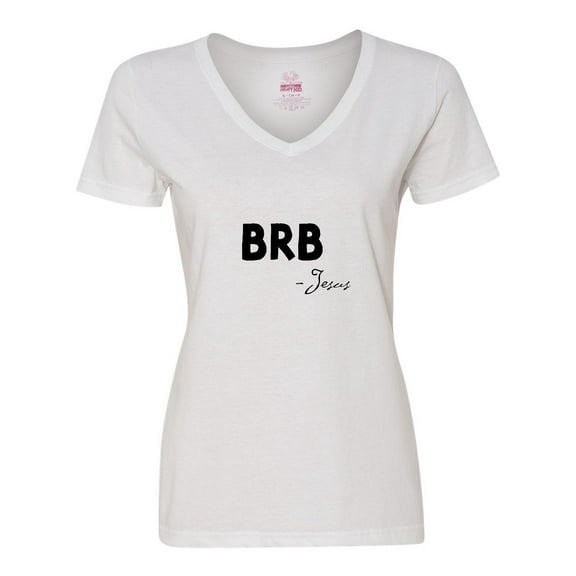 Inktastic Easter BRB Jesus Women's V-Neck T-Shirt