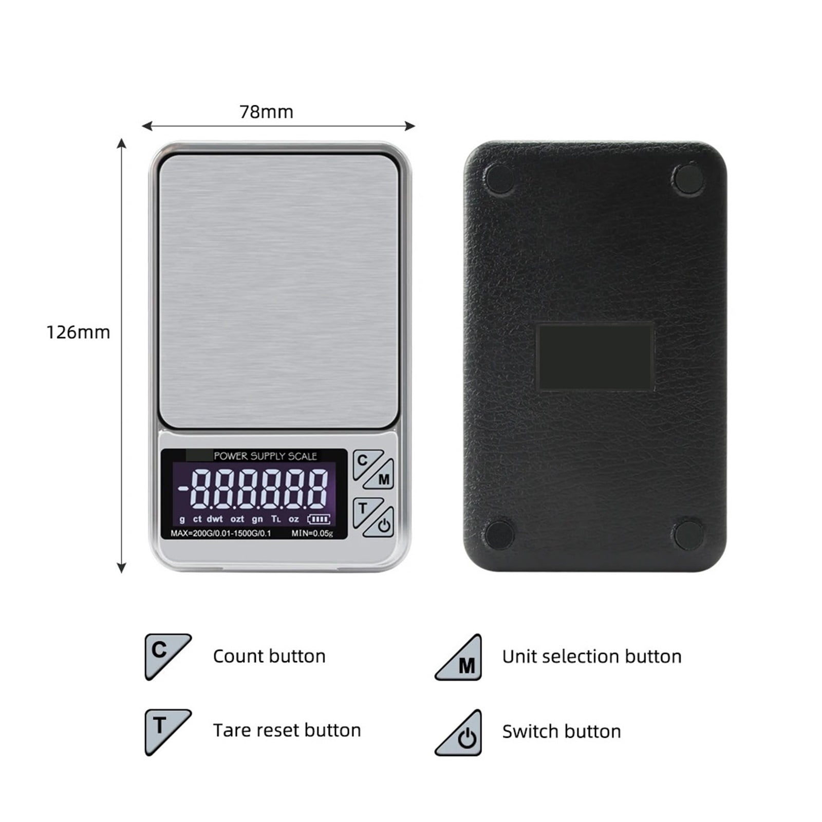 Digital Electronic Scale 1000gx0.01g Stainless With Count Balance Pocket Scales ,Precise Weight
