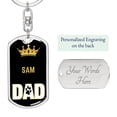 thumbnail image 2 of Porte-clés Sam Cat Dad King en Acier Inoxydable Ou or 18k, 2 of 8