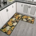 thumbnail image 5 of Fall Pumpkin Kitchen Rugs and Mats Sets of 2,Thanksgiving Farmhouse Kitchen Decoration Rubber Backing Non-Slip Floor Mat for Sink Waterproof Laundry Room Rugs,Black 17x24+17x48inch, 5 of 5