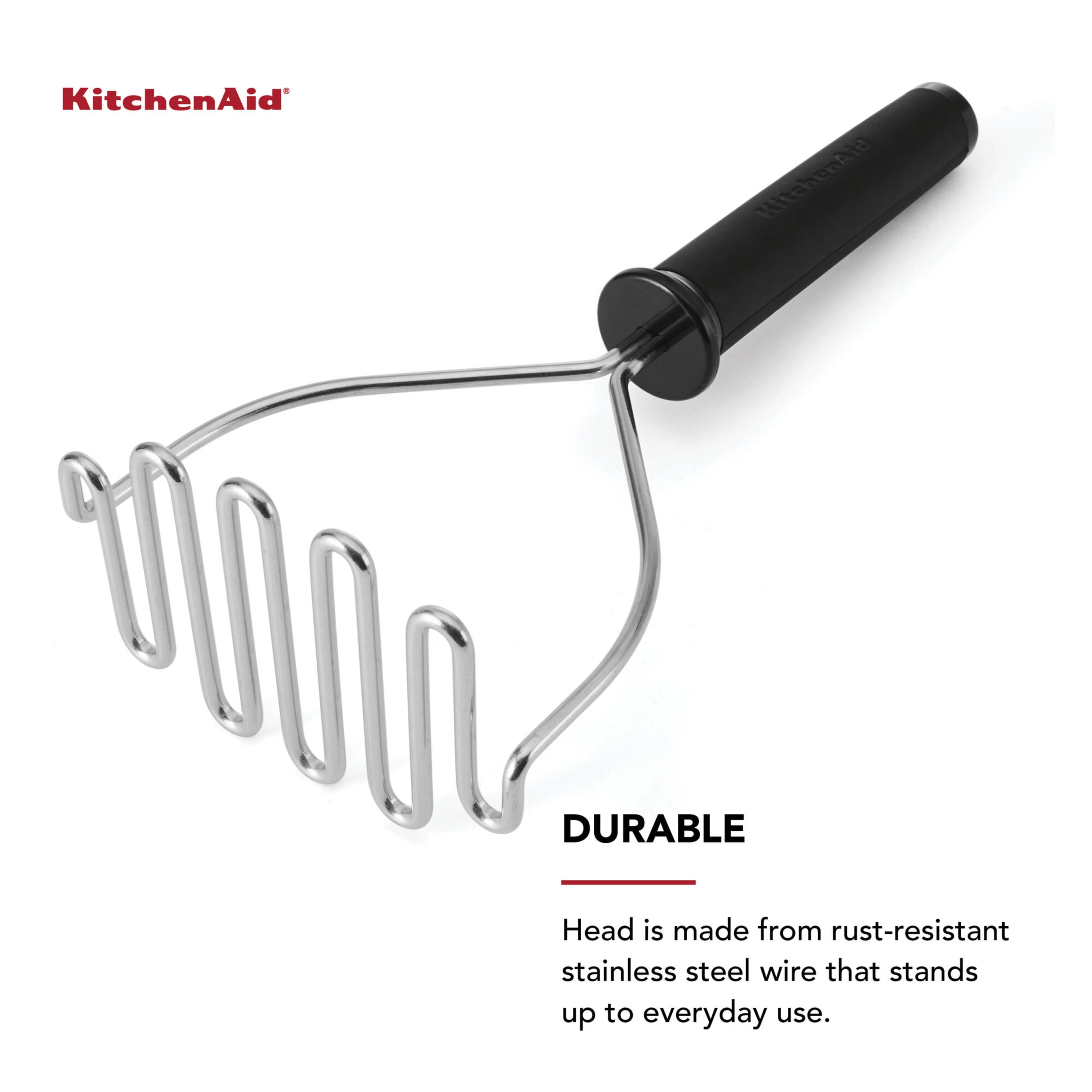 KitchenAid Stainless Steel Wire Masher Black