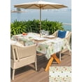 thumbnail image 4 of Outdoor Tablecloth with Umbrella Hole and Zipper, Green Floral Rectangle Table Cloth 54x80 Inch Waterproof Tablecloth, Spring Flowers Botanical Gray and White Plaid Picnic Table Cover for Patio, 4 of 7
