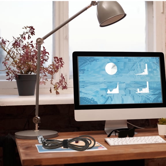 HAMPPLIES 1Set Black Laptop Lock with Zinc Alloy for Anti Theft 11.8x0.8x0.8in