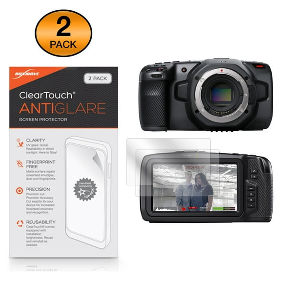Blackmagic Pocket Cinema Camera 6K Screen Protector, BoxWave [ClearTouch Anti-Glare (2-Pack)] Anti-Fingerprint Matte Film Skin for Blackmagic Pocket Cinema Camera 6K, Cinema Camera 4K