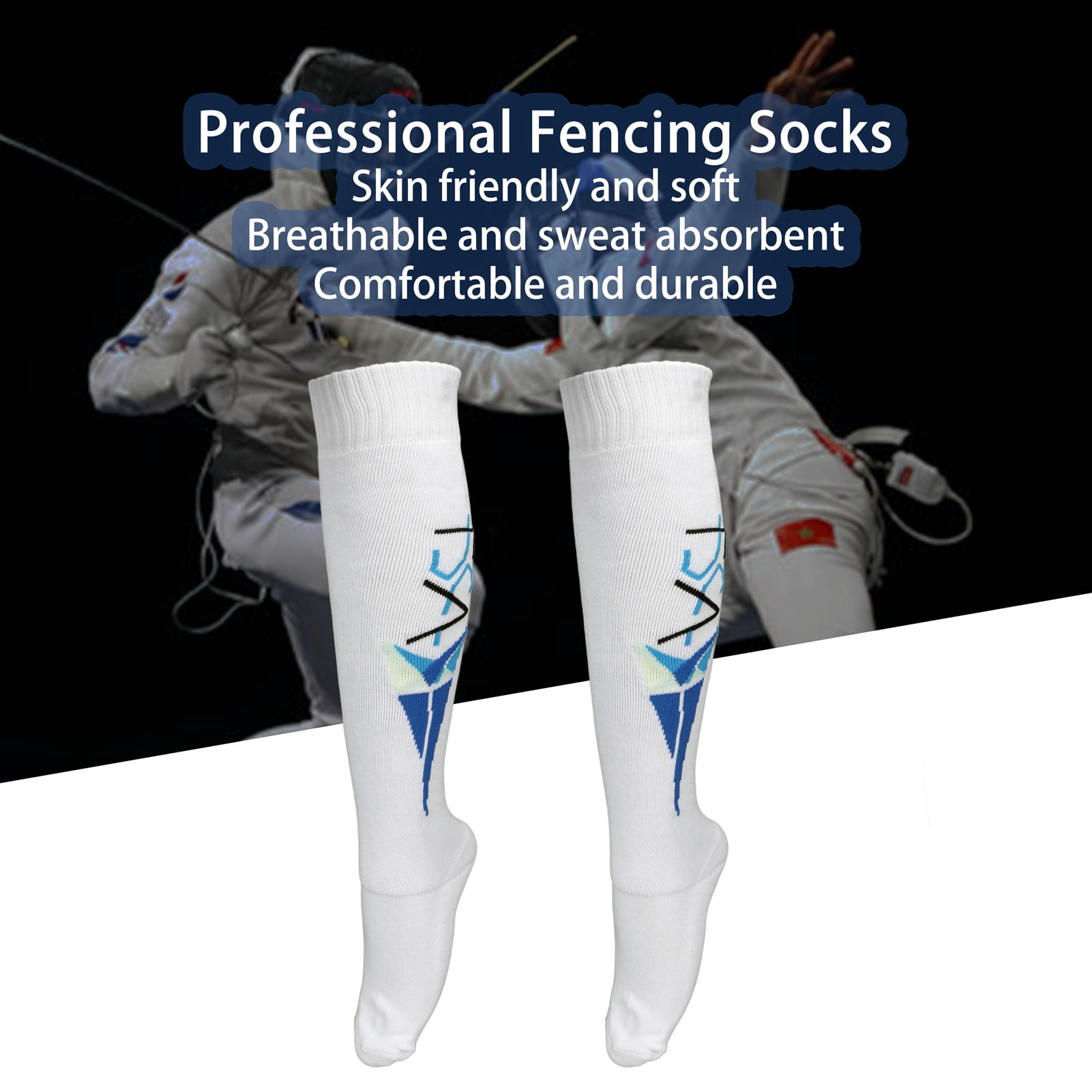 Chaussettes D'escrime Unisexe épaissies - Pour épée, Homme, Neuves Sous Emballage