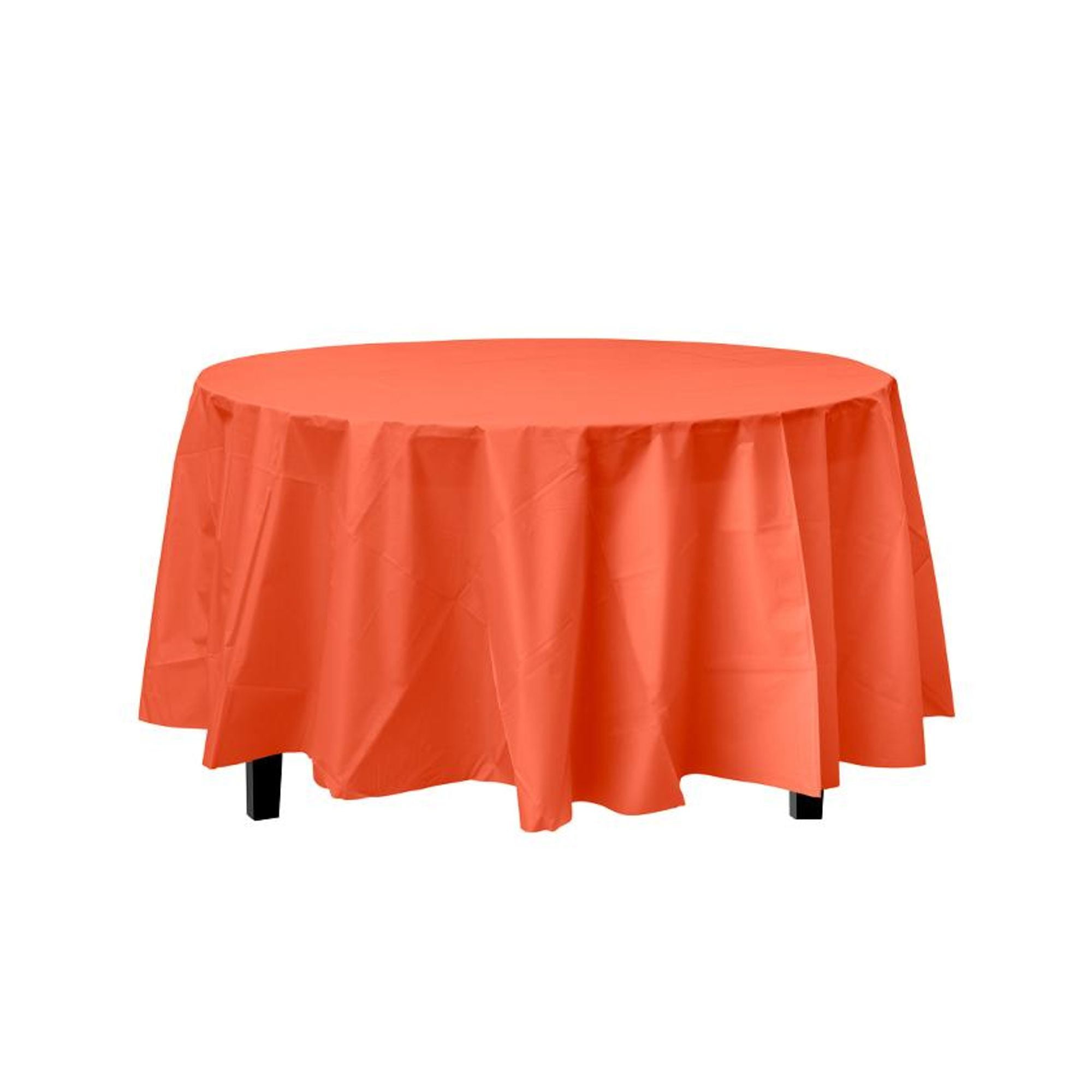 Orange Decorations Round Orange Table Cloth Round Plastic Table