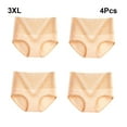 thumbnail image 3 of Sonducket Ropa interior de algodón para mujer, lencería de cintura alta, calzoncillos elásticos sin rastro, ropa interior transpirable de Ropa interior Albaricoque XXXL, 3 of 6