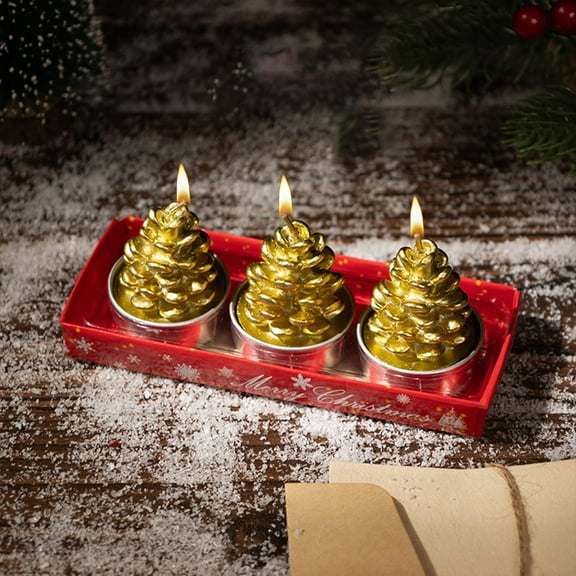 Hiroekza Christmas Lights Indoor, Mini Christmas Unscented Tealights, Designs Xmas Tree & Santa Shaped Candles.